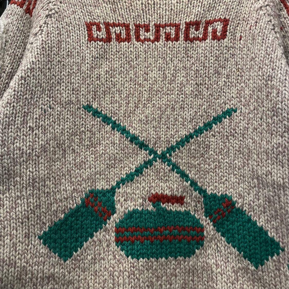 USA 빈티지 컬링 클럽 패치 울 코위찬 집업 니트 스웨터 상품이미지6