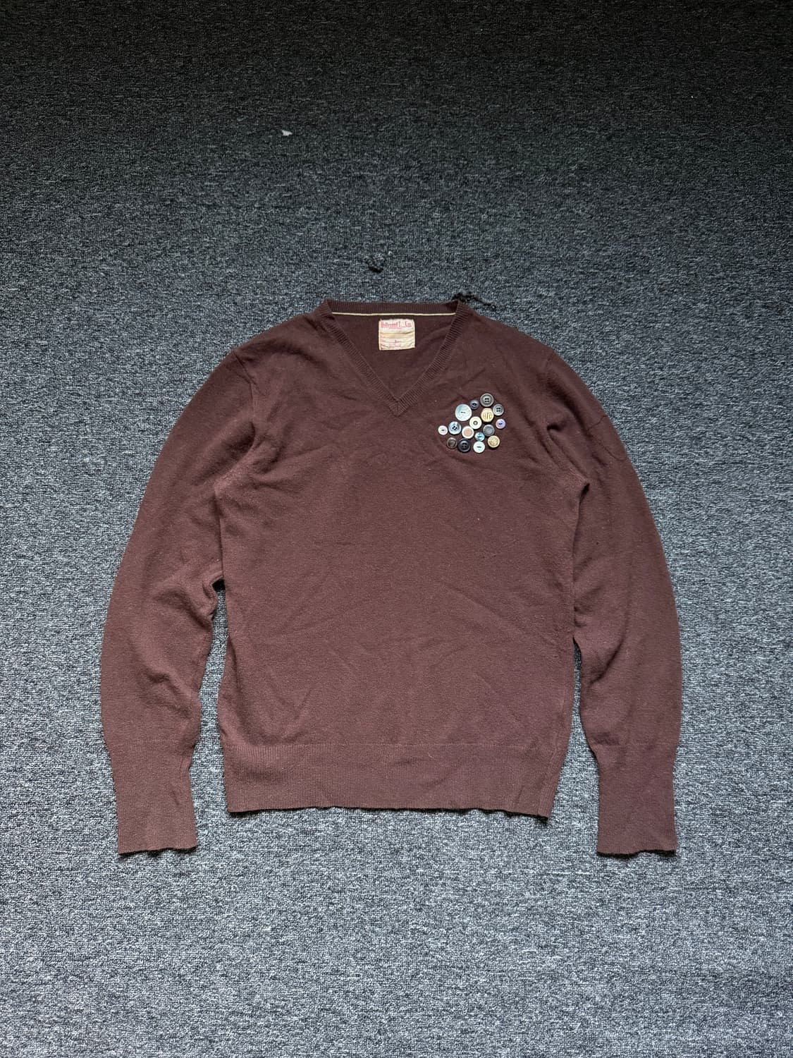 VTG 단추 브이넥 니트 상품이미지5