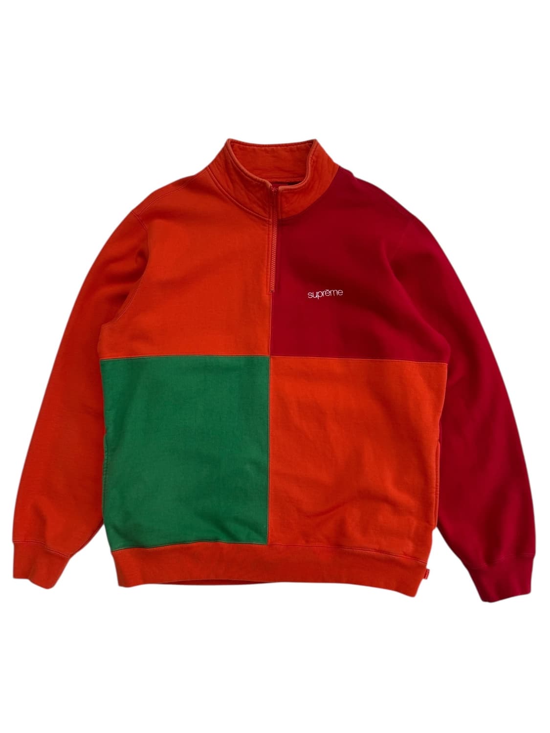슈프림 18SS 컬러블락 반집업 스웻셔츠 상품이미지1