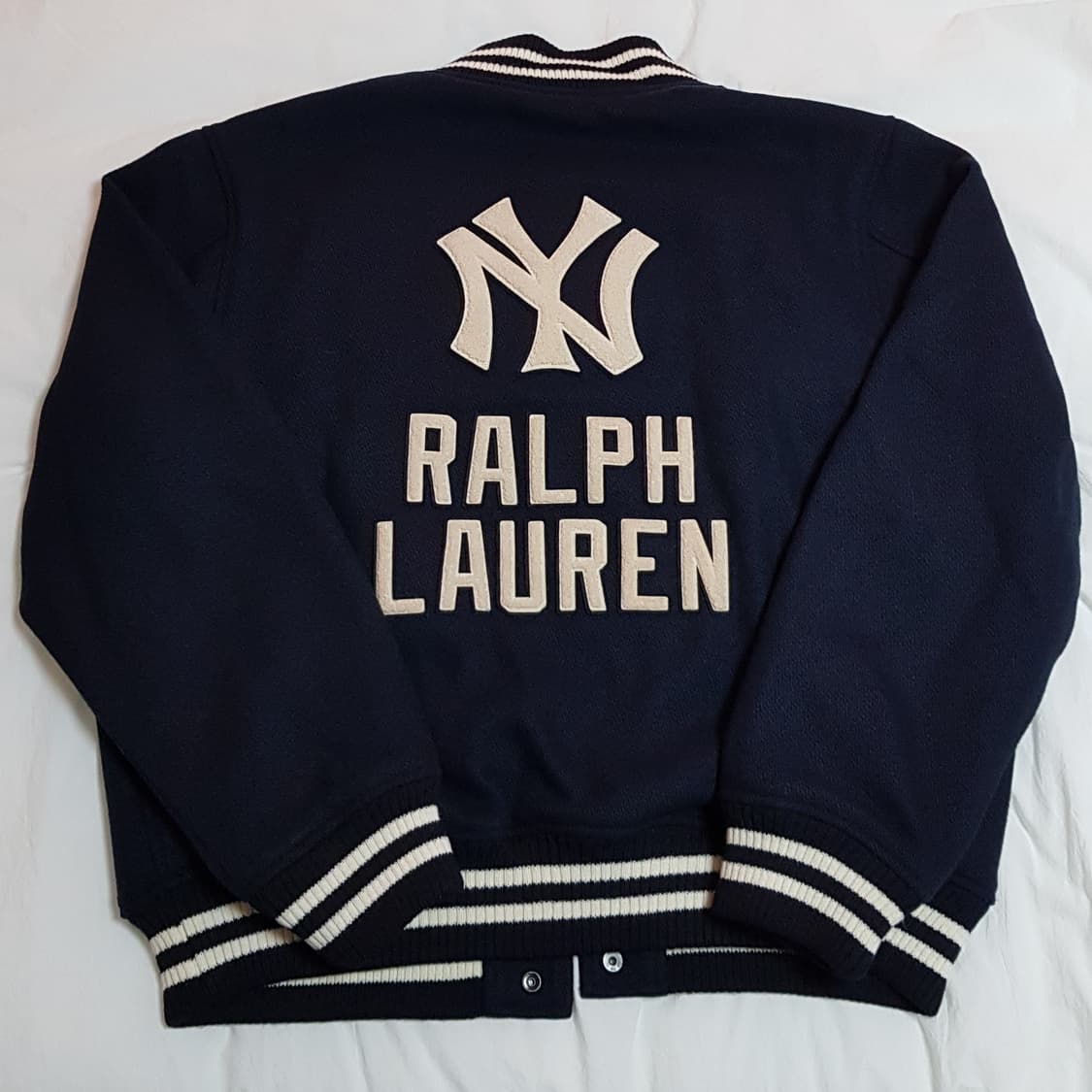 [L,XL] 폴로 x MLB 24FW 뉴욕 양키스 바시티 울 자켓 팝니다 상품이미지4