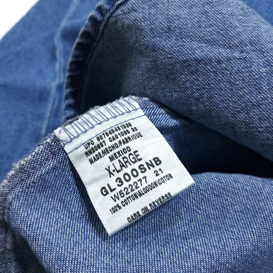 CL679 XL 디키즈 90s 코튼 버튼다운 중청 데님셔츠 남방 상품이미지6