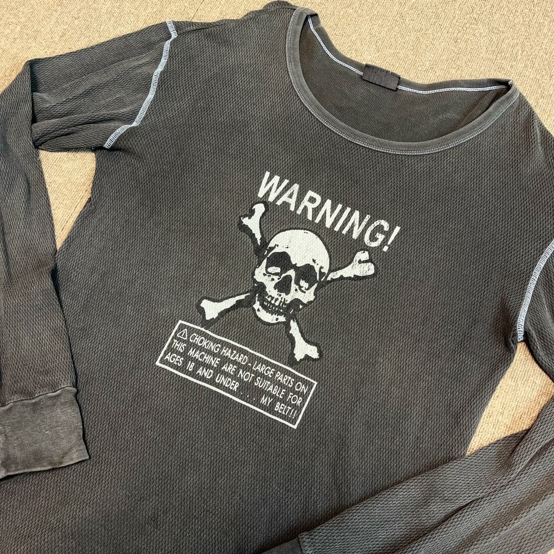 LA 빈티지샵 90s 바이커 써멀 롱슬리브 와플 티셔츠 상품이미지2