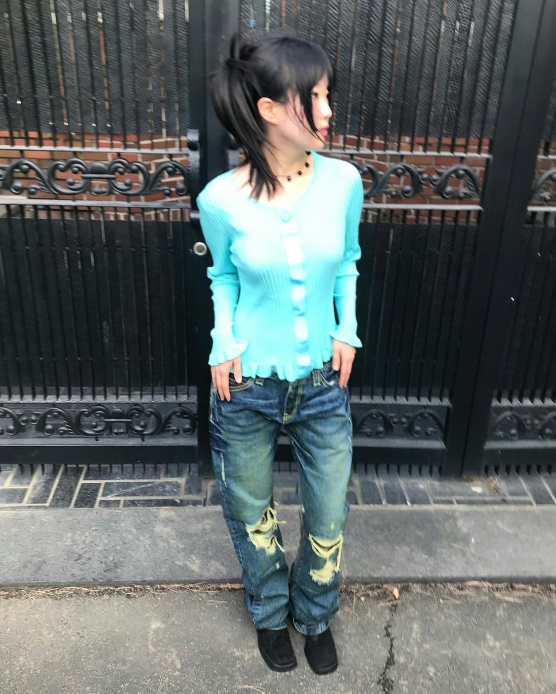 vintage damage denim pants (30inch) 상품이미지2