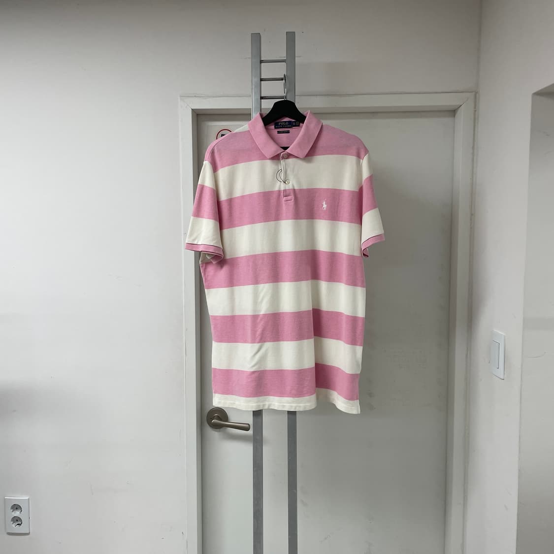 폴로 스트라이프 PK 반팔 카라티 핑크 XL 상품이미지1