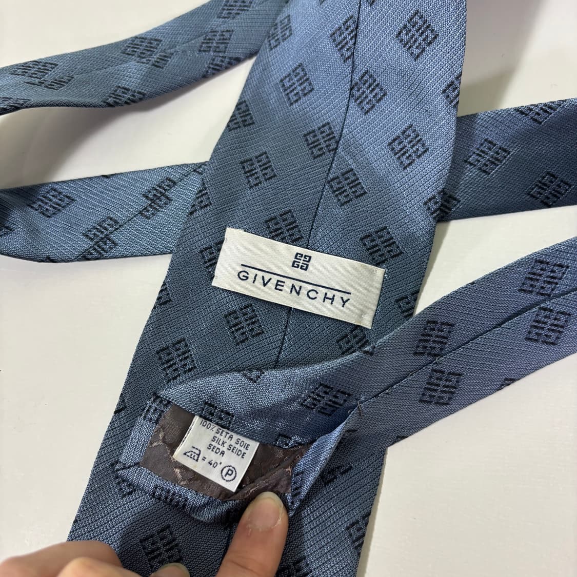 OS 지방시 네이비 실크 넥타이 상품이미지4