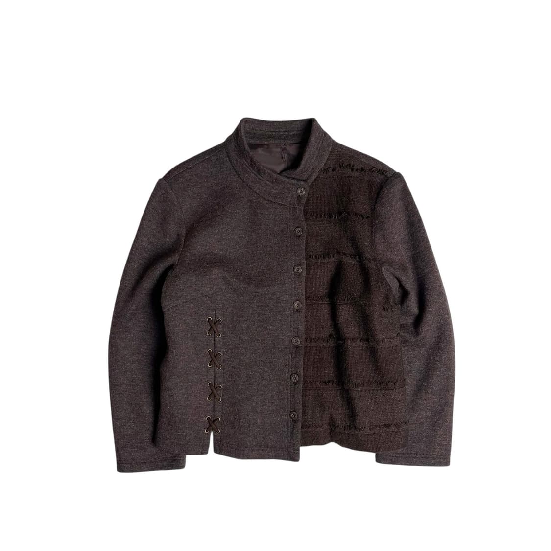 울 블렌드 언밸런스 스텐드넥 자켓 상품이미지1