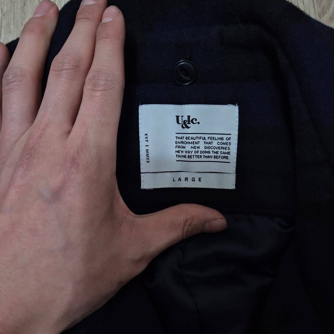 유앤엘씨 남성 울 체크 더블 코트 L(100) 상품이미지4