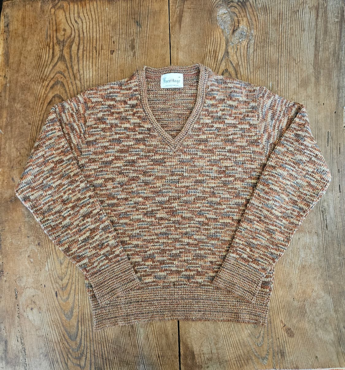 60s 빈티지 울 브이넥 니트 상품이미지2