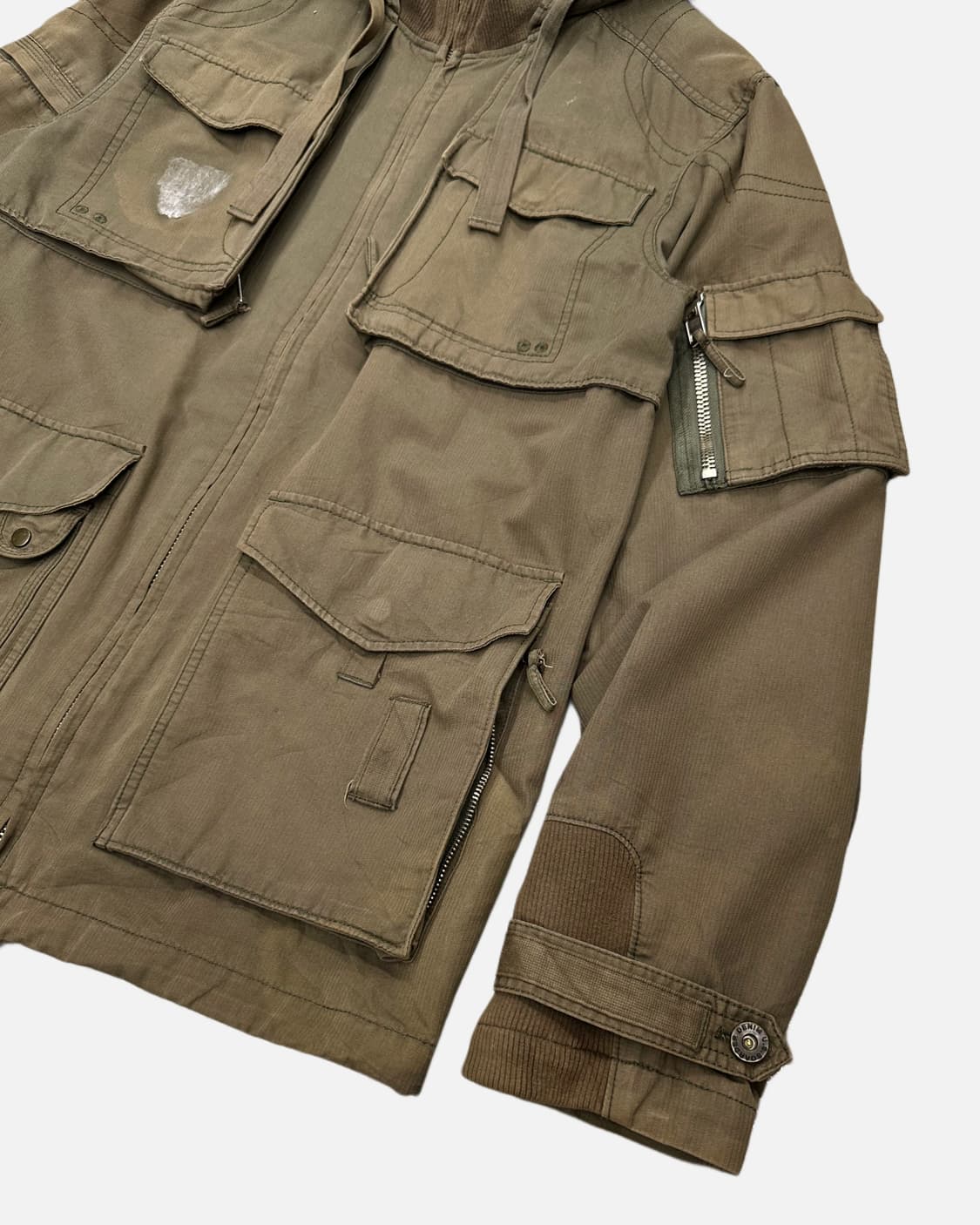 khaki military pocket hood jacket 상품이미지3