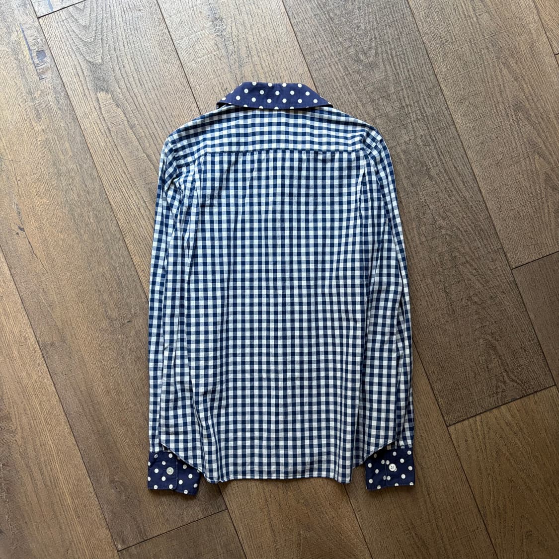 Dot Collar Check Blouse 상품이미지7