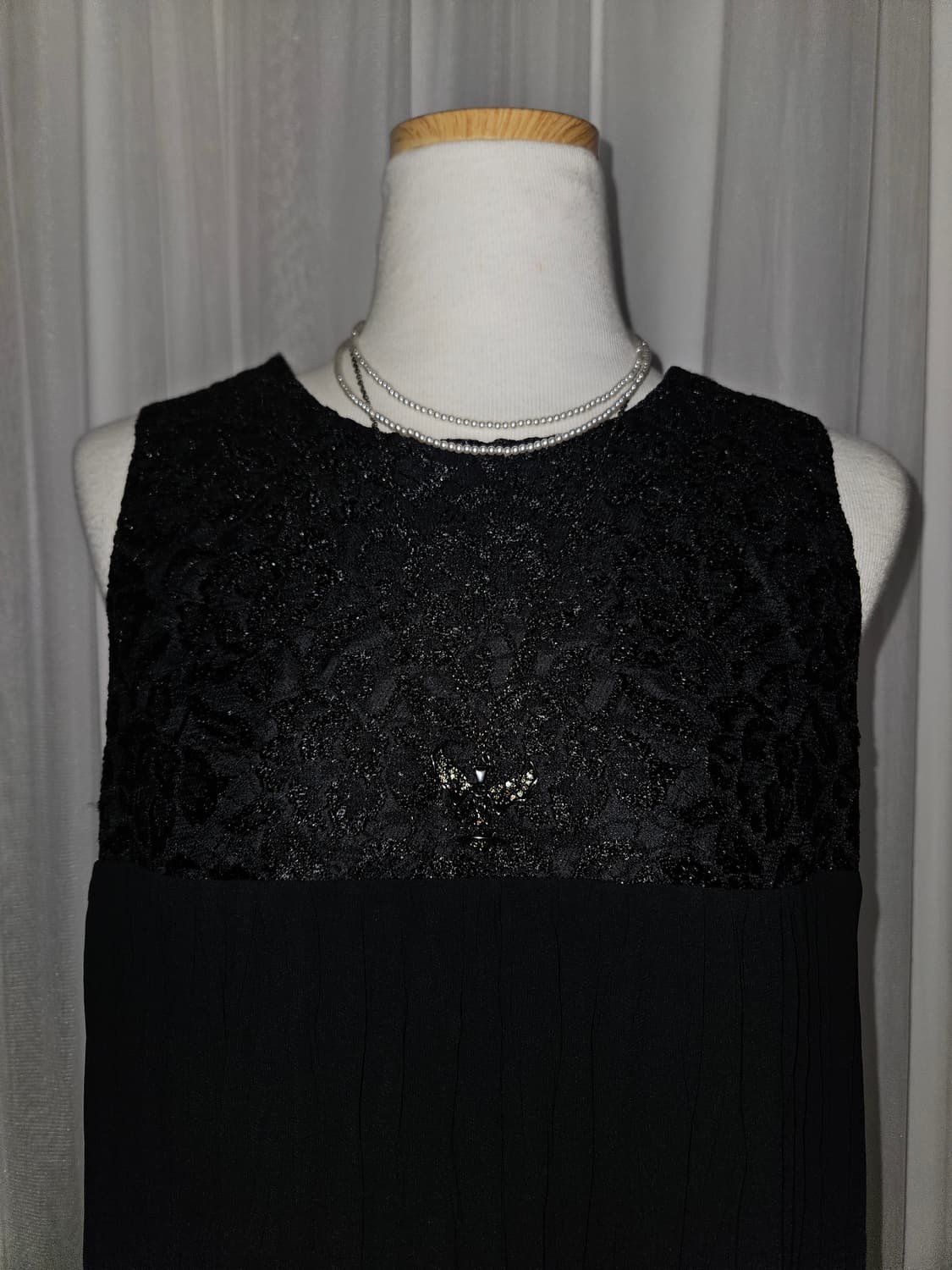 luiez 빈티지 블랙 자카드 플리츠 원피스 니혼진 공겜여주 히메갸루 상품이미지3