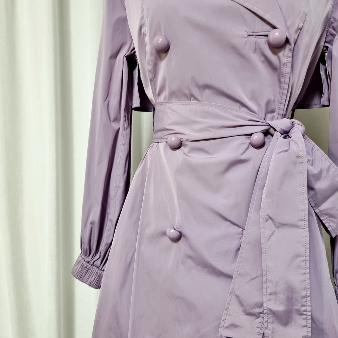 미샤 MICHAA 폴리나일론 벨티드 트렌치 코트 (55) 상태최상 상품이미지5