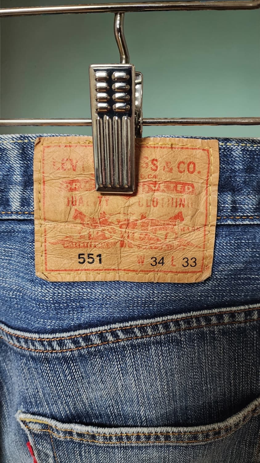 LEVI'S 빈티지 551 데님 워싱 청바지 상품이미지3