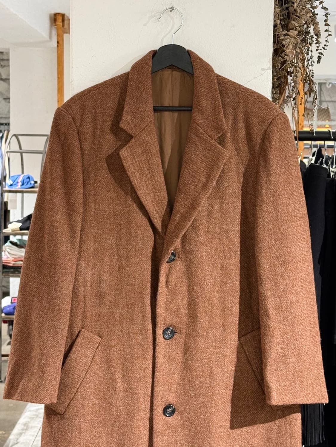 와이즈 비스 브라운 싱글 울 롱 코트 상품이미지2