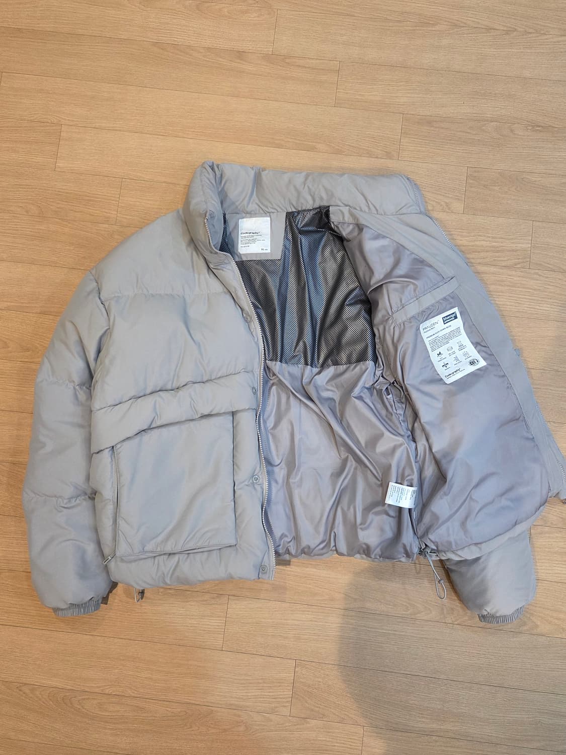 코드그라피 덕다운 숏패딩푸퍼 웜그레이 xl 상품이미지2