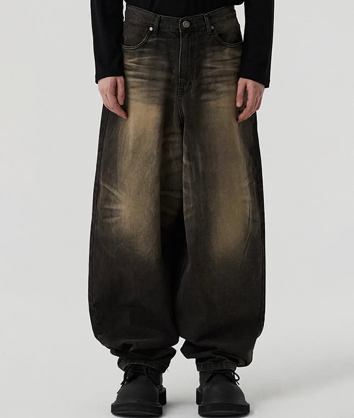 (M)디앤에스알 DNSR 어썸 배기 데님 팬츠 블랙  상품이미지1