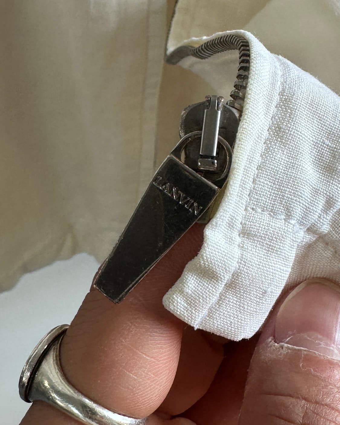 90s 랑방 아이보리 화이트 린넨 자켓 (va.44) 상품이미지5