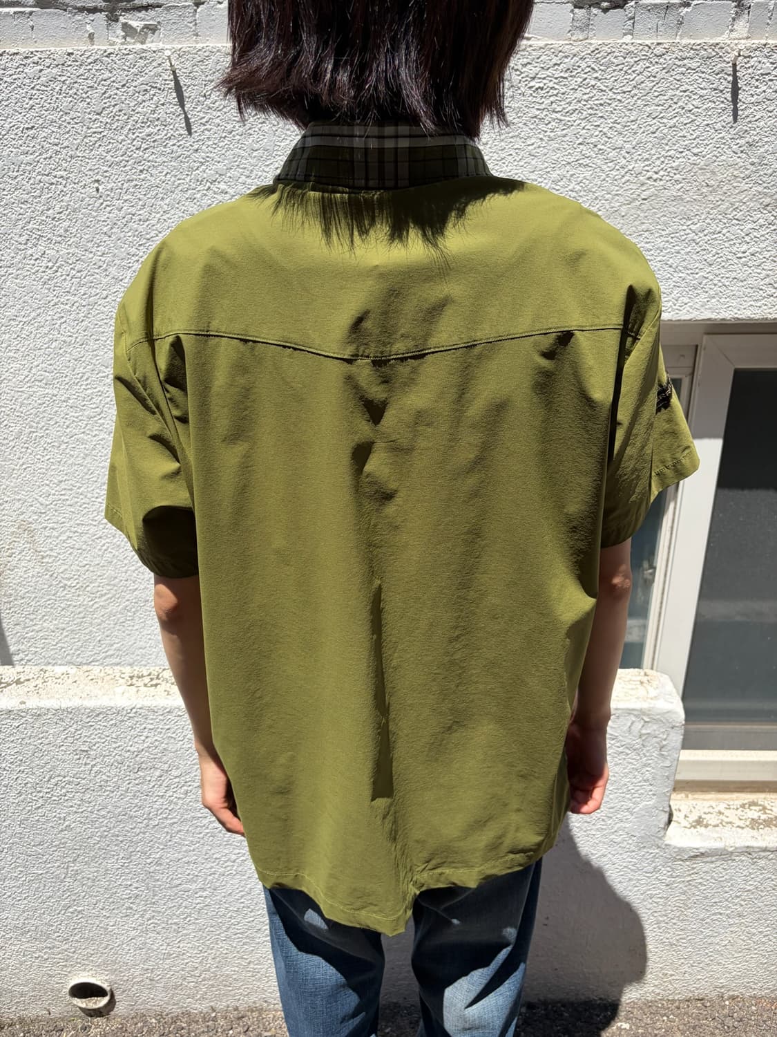 Merrell 립스탑 배색 카키 테크웨어 반팔 셔츠 XL 상품이미지5