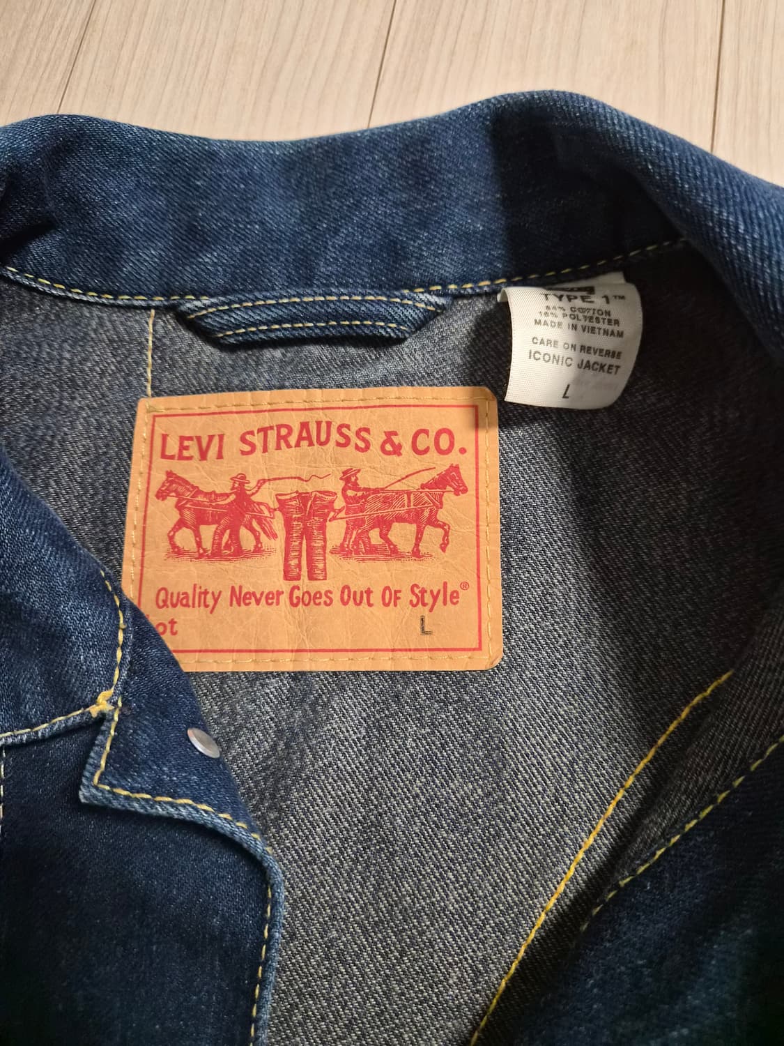 리바이스 타입 1 아이코닉 데님 트러커 자켓입니다. 상품이미지2