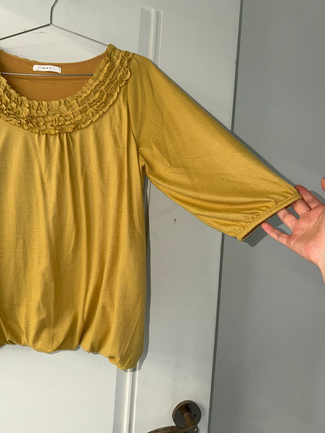 일본빈티지 엘로우 프릴 롱슬리브 상품이미지7