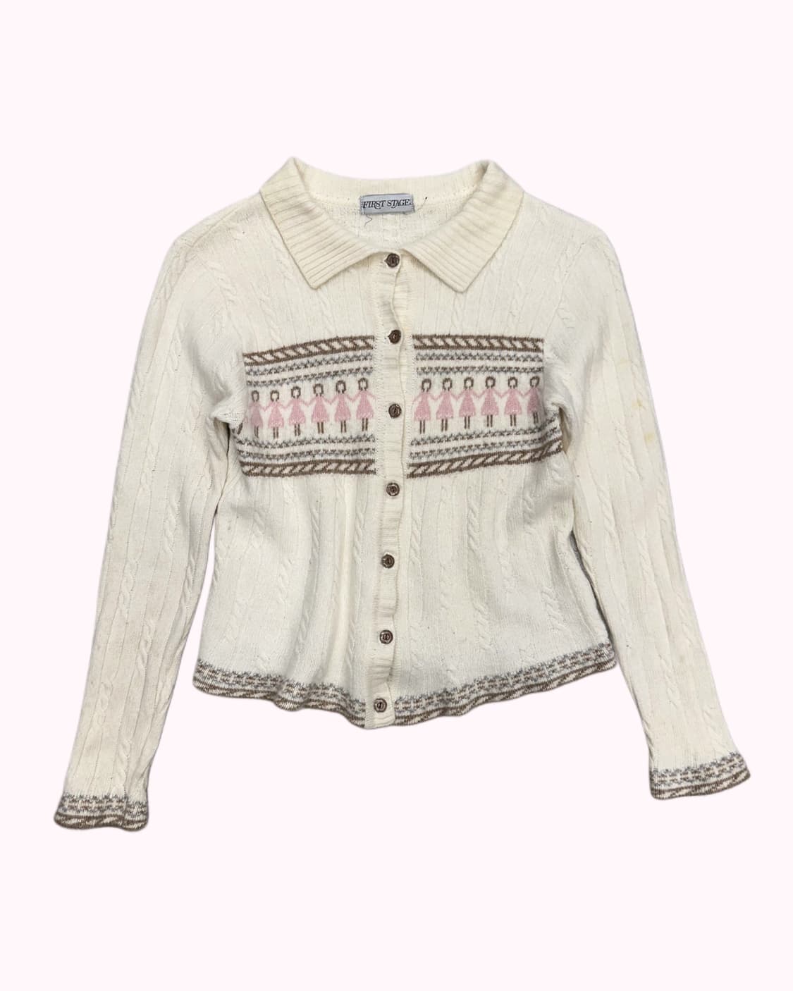 ivory cable pattern wool cardigan 상품이미지1