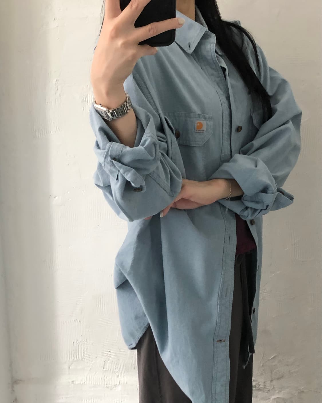 Carhartt 칼하트 포켓 데님 셔츠 상품이미지4