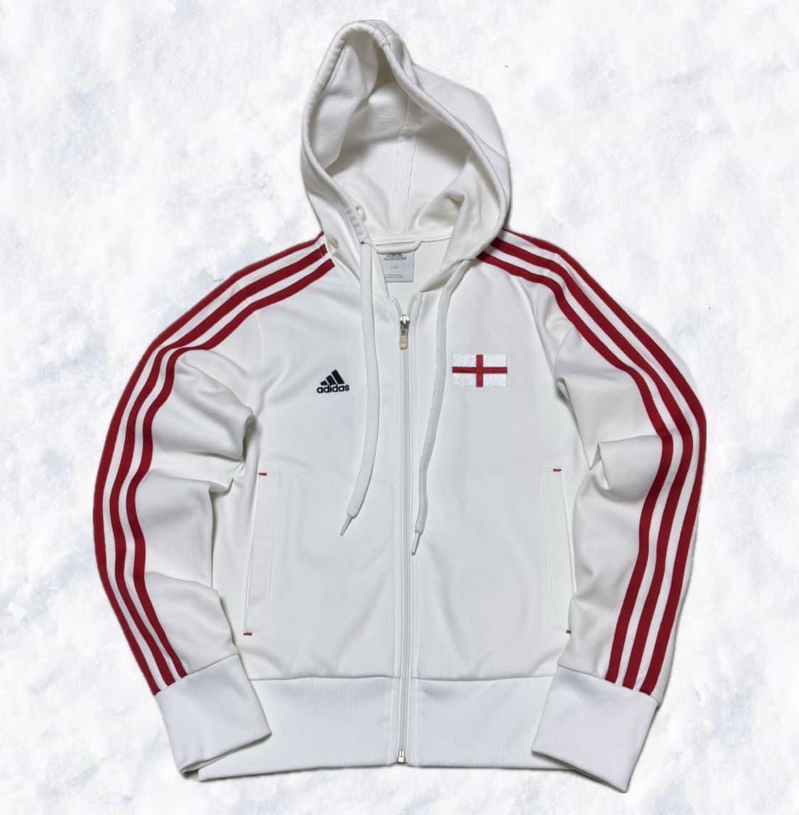 아디다스 잉글랜드 흰빨 화이트 레드 후드집업 상품이미지2