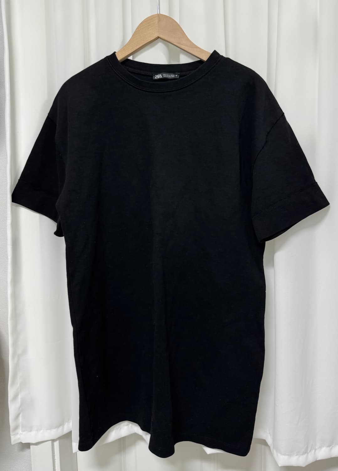 ZARA 자라 블랙 롱 반팔티  상품이미지3