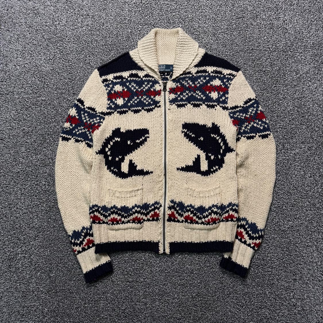 Name : 폴로 랄프로렌 고래 앵커 풀 집업 니트 코위찬 가디건 :) 상품이미지1