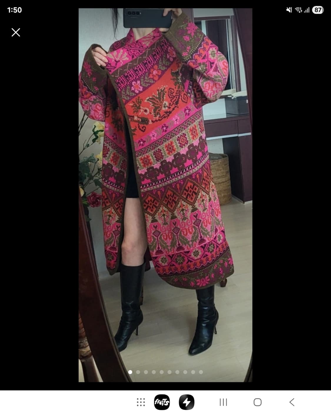 정품 오일릴리 롱니트 코트 코니즈 이태리 메이드 상품이미지1