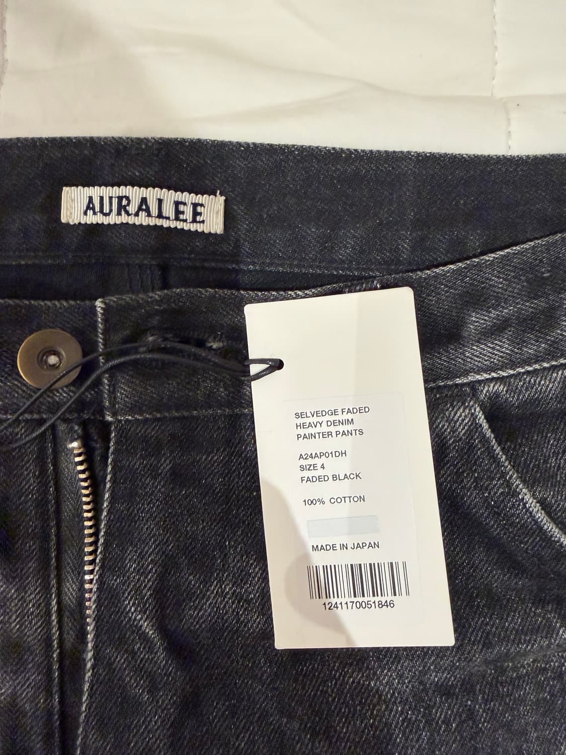 [4] 오라리 24FW 페이디드 헤비 데님 페인터 팬츠 블랙 상품이미지3