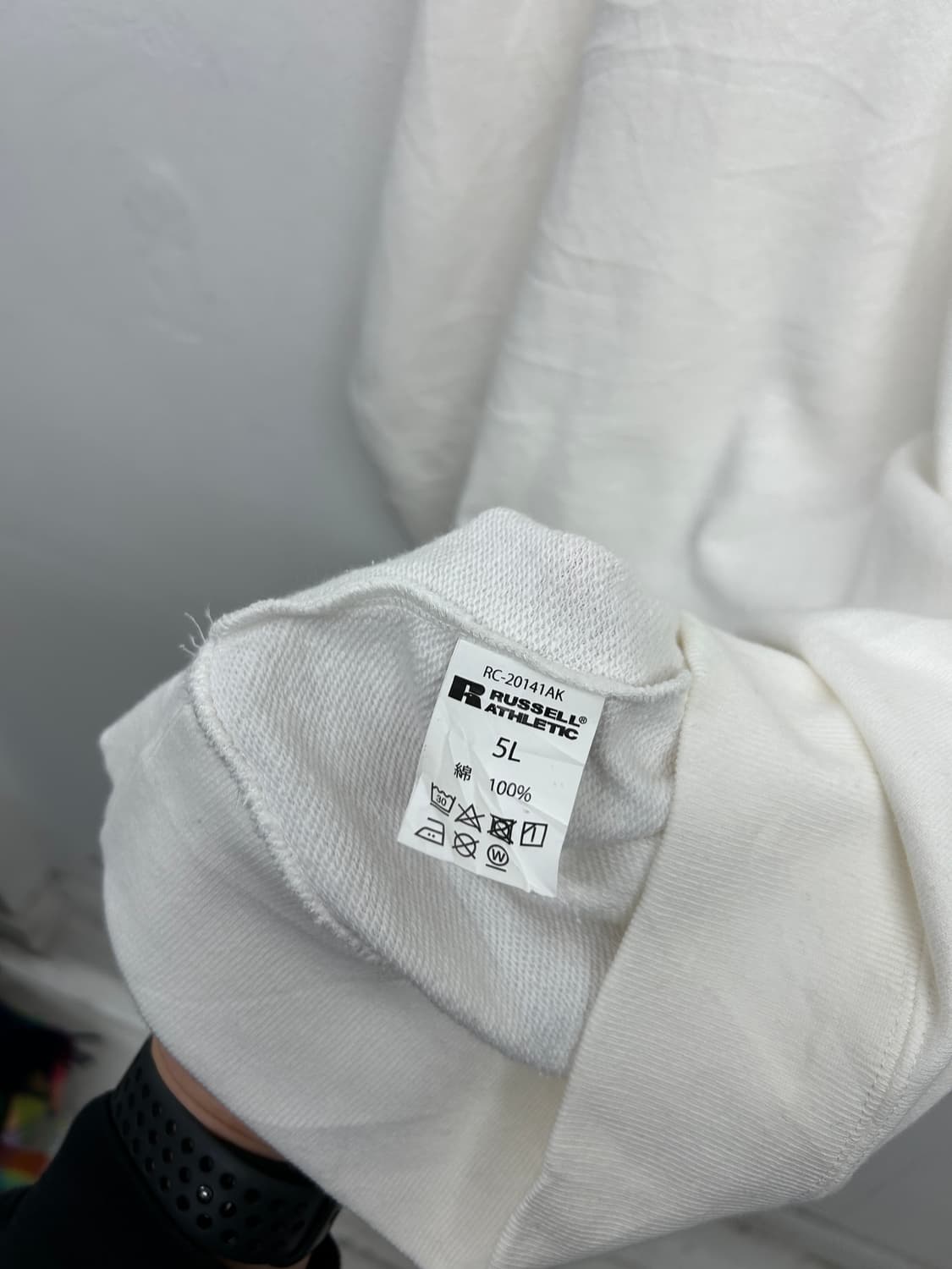 빅사이즈 러셀 화이트 스웻셔츠 5L 상품이미지4