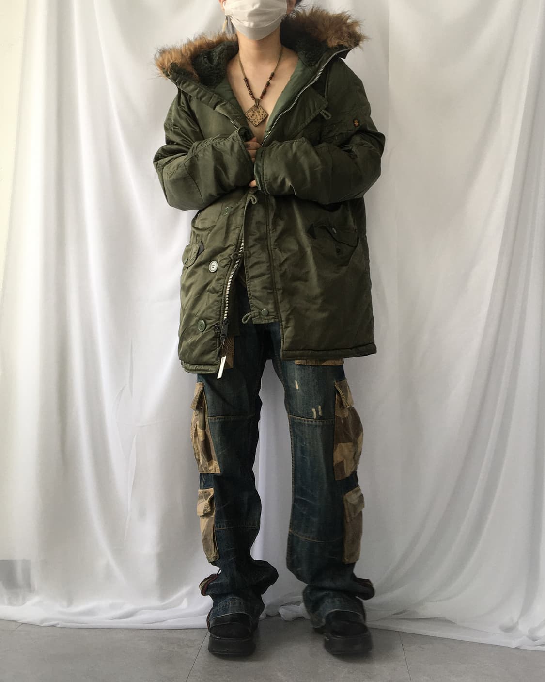 Alpha industries fake fur hood khaki jum 상품이미지6