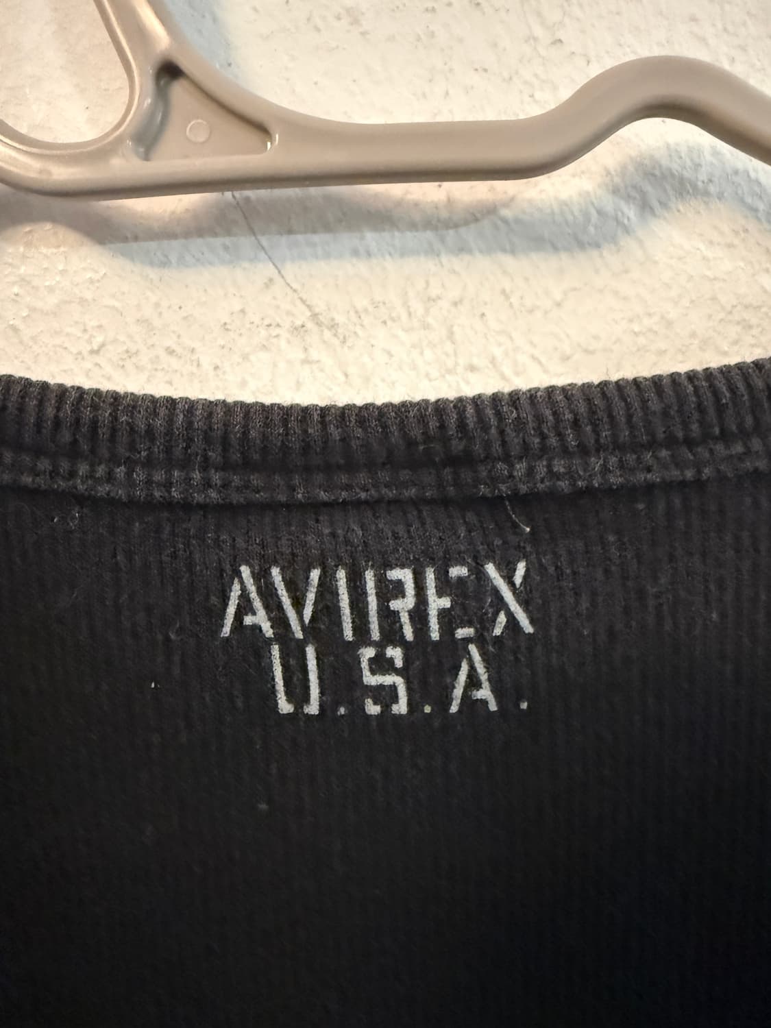 AVIREX USA 골지 반팔 티셔츠 밀리터리 블랙 m 상품이미지5