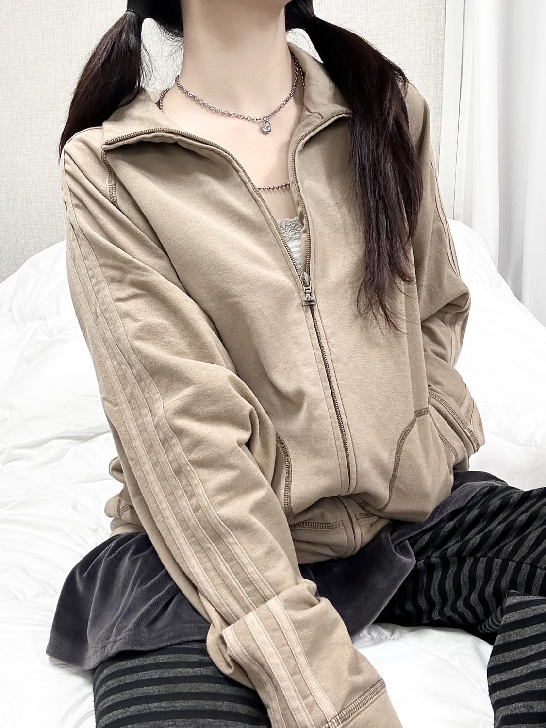 아디다스 빅로고 모카베이지 코튼 져지 상품이미지2