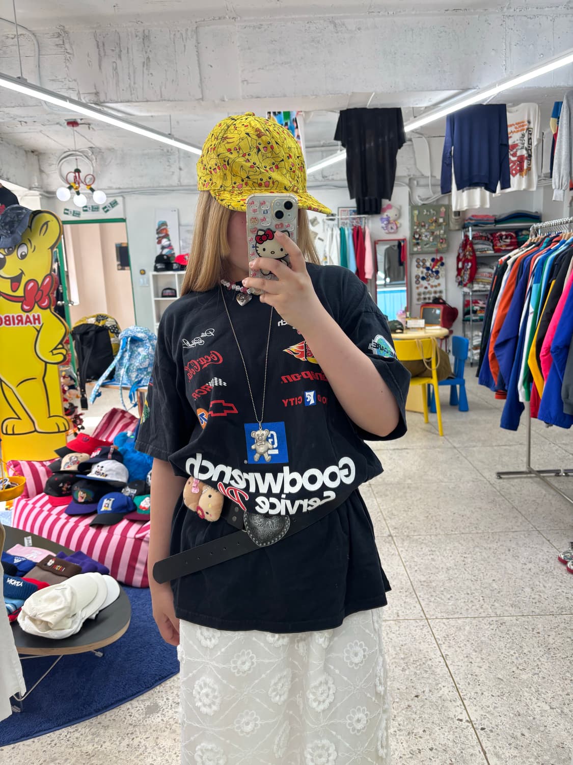 Vintage Poketmon Pikachu Velvet Cap 상품이미지7