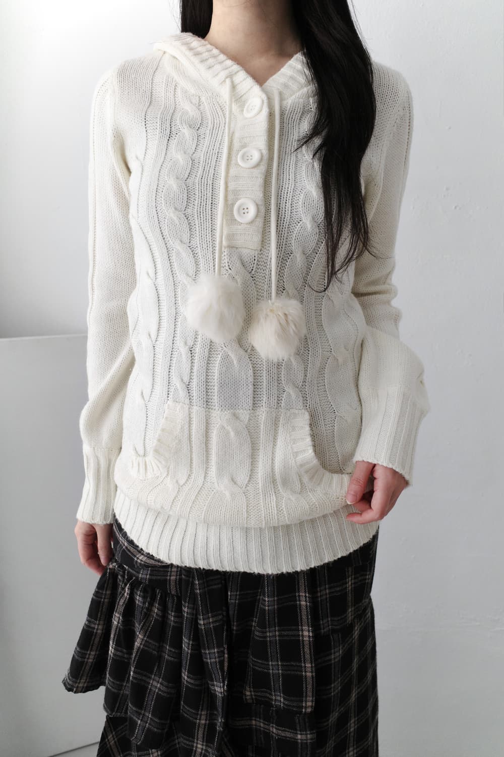 bubble hood long knit 상품이미지5
