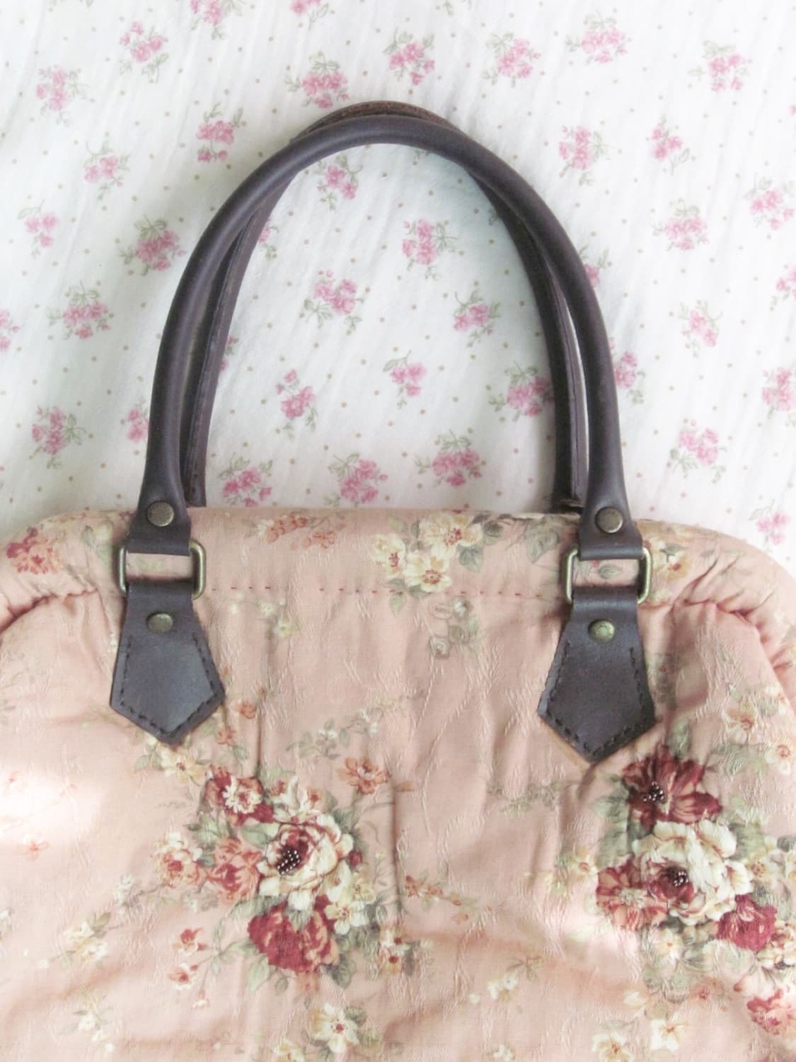 앤틱 플로랄 퀼팅 토트백 상품이미지5