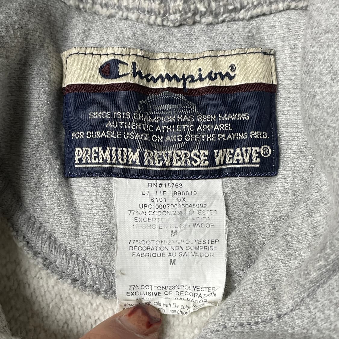 CHAMPION 1990s 챔피온 리버스위브 그레이 후드티 A00493 상품이미지10