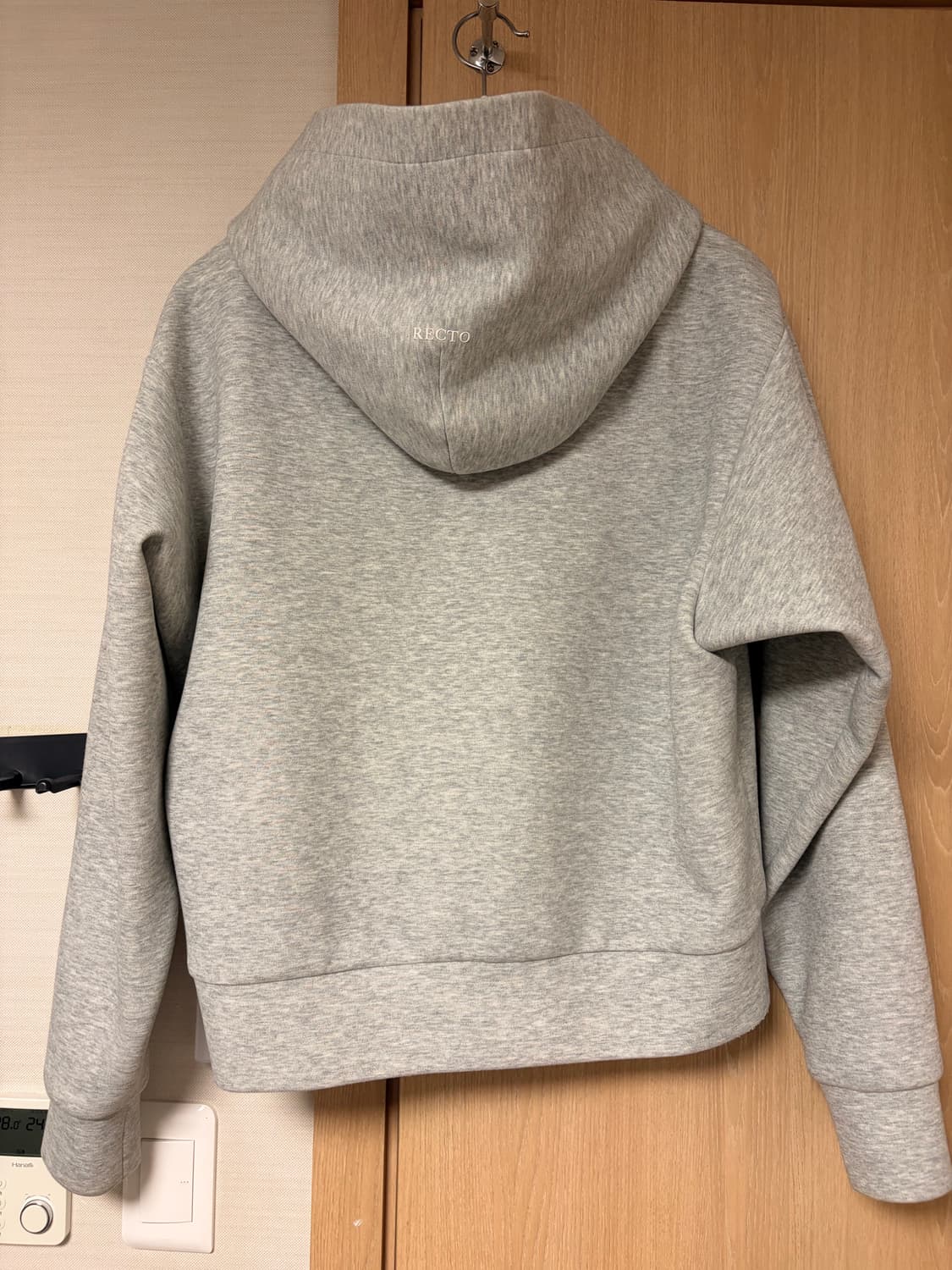 M) 렉토 로고 디테일 후드 집업 멜란지 그레이 상품이미지2