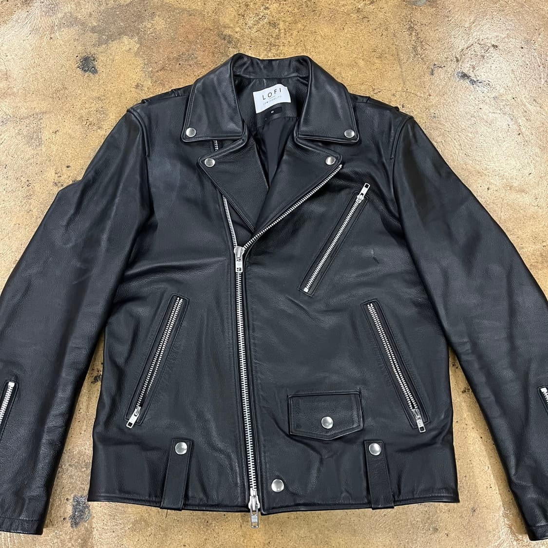 [정품/M] LOFI 로파이 소가죽 블랙 레더 자켓 b8 상품이미지3