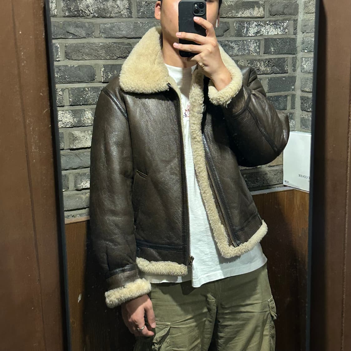 M) 무스탕 무통 자켓 B-3 양가죽 양털 자켓 상품이미지9
