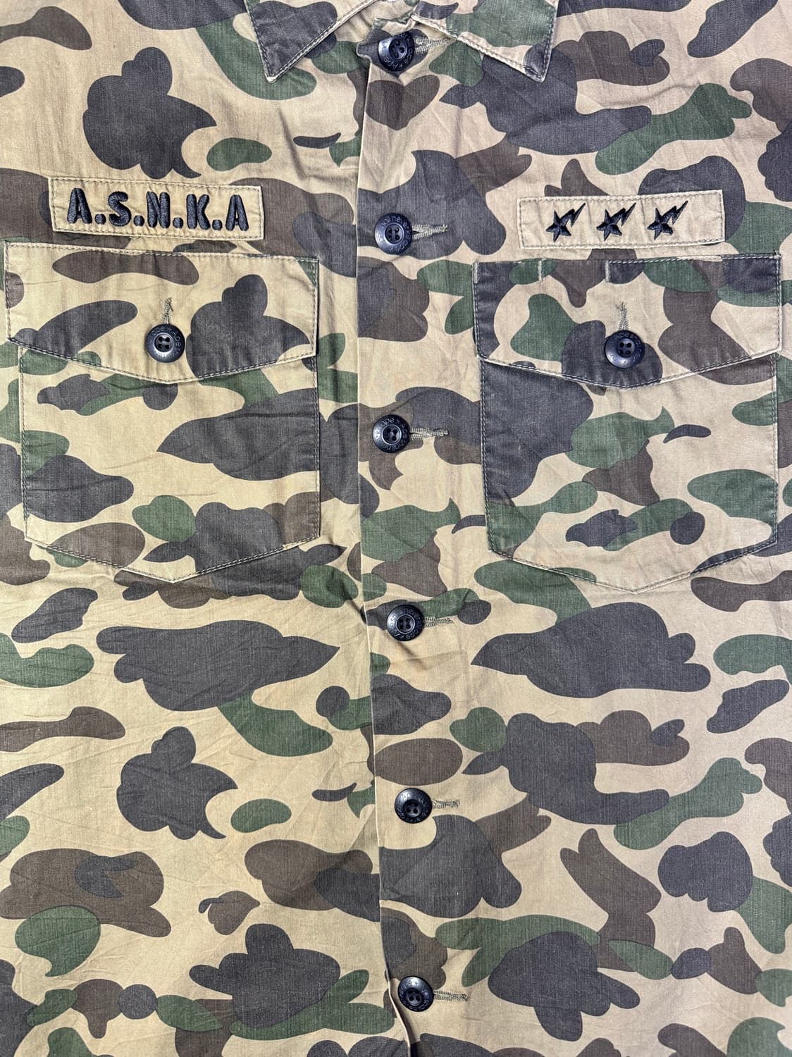 빈티지 90s 베이프 BAPE 밀리터리 카모 CAMO 셔츠 L 상품이미지4