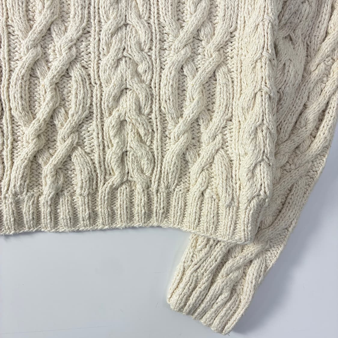 Polo 폴로 랄프로렌 아이보리 코튼 핸드메이드 피셔맨 스웨터-#원윜구매 상품이미지4