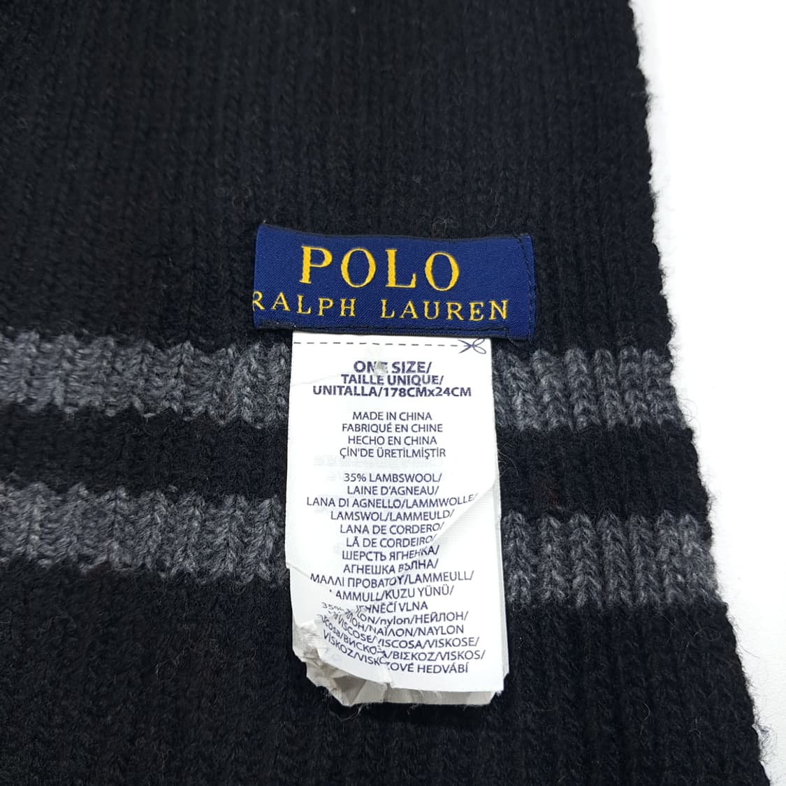 MX657 폴로 00s 램스울혼방 스트라이프 네이비 머플러목도리 상품이미지5
