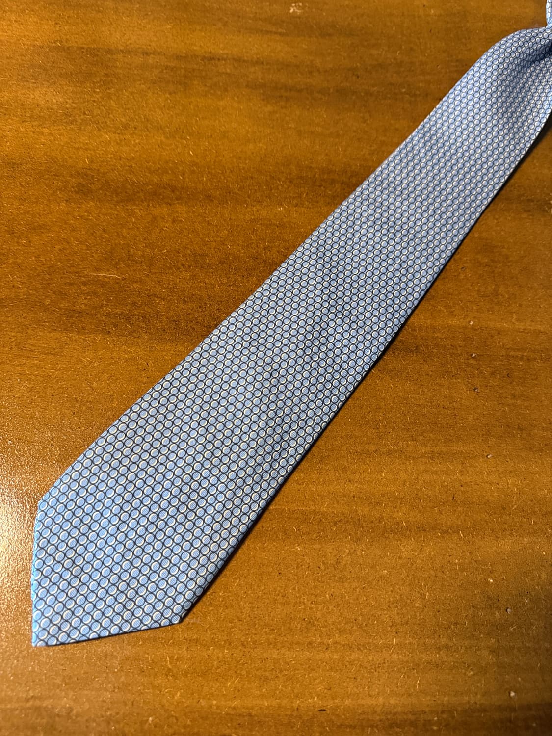 에르메스 HERMES 서클 패턴 실크 넥타이 블루 상품이미지4