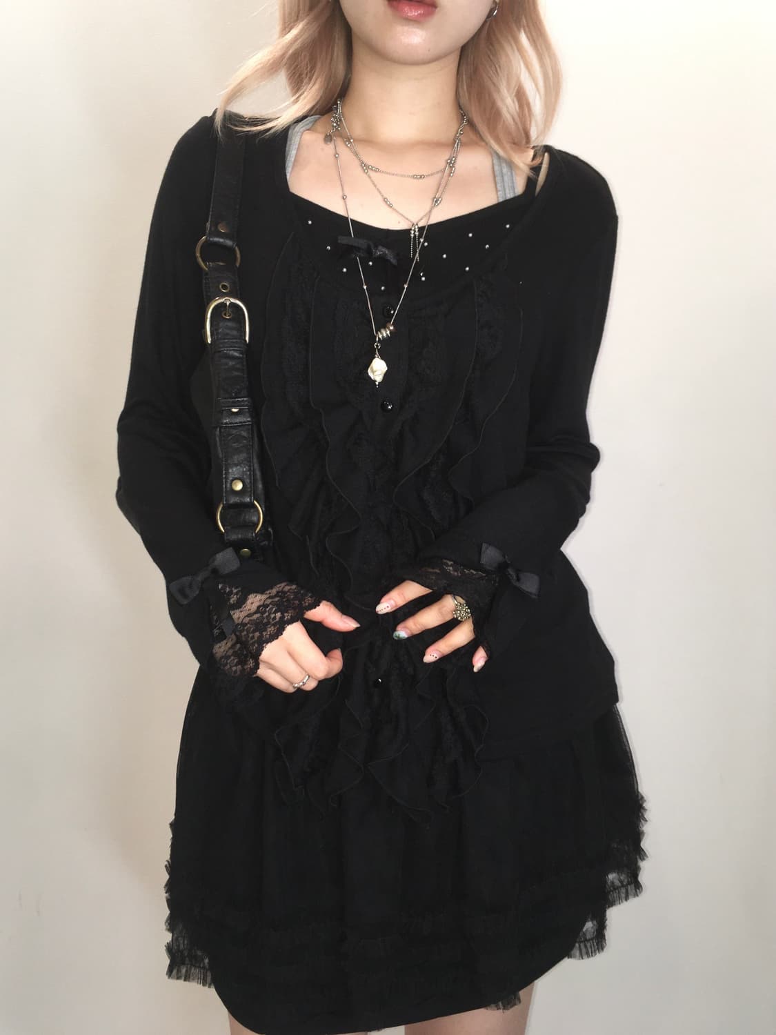 Black ruffle lace cd 상품이미지4