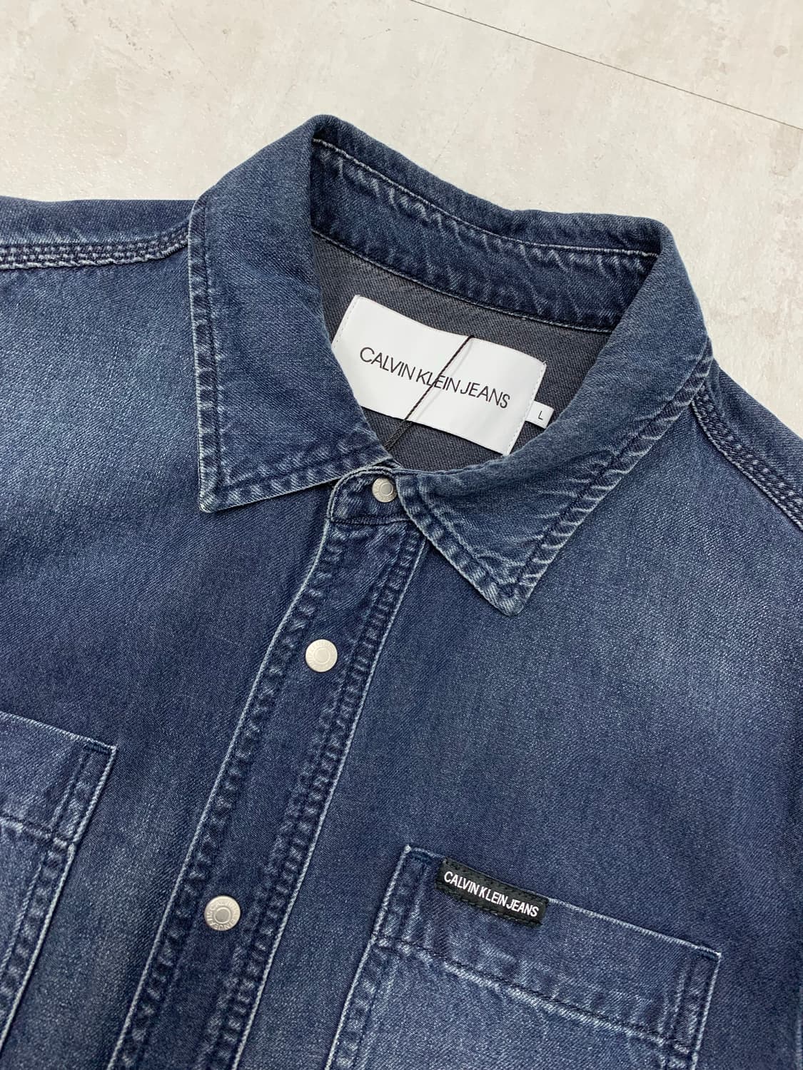 캘빈클라인 진청 워싱 데님 셔츠#674 상품이미지4