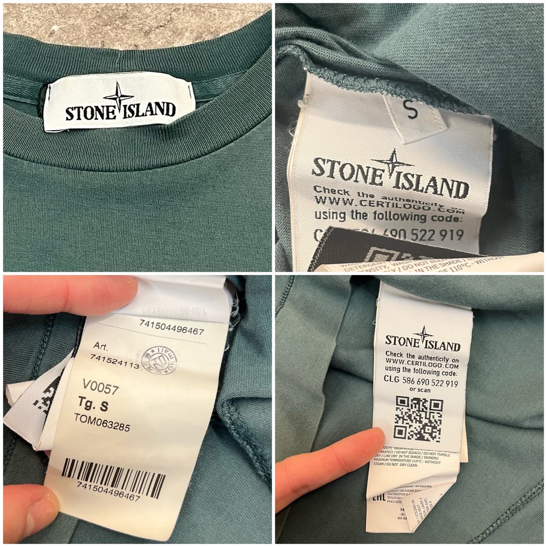 스톤 아일랜드 컴파스 패치 반팔티 그린 S #csz3813 상품이미지3