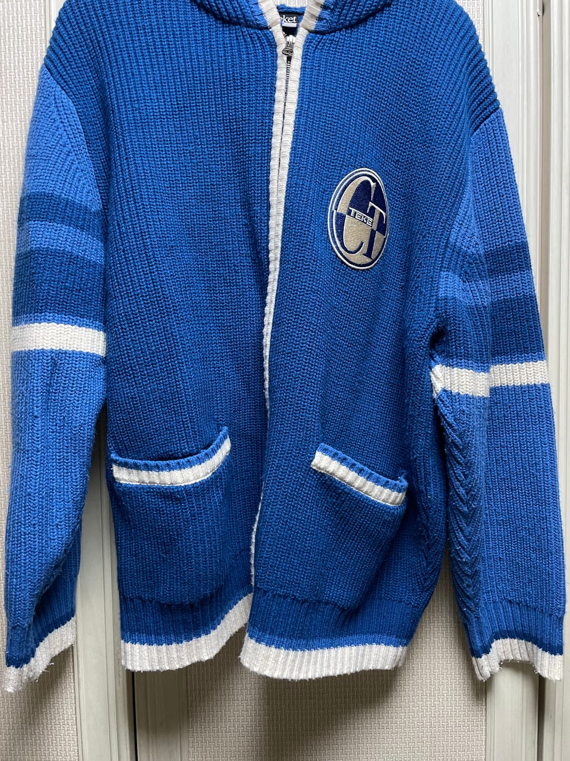 테켓 CT 니트 후드집업 블루 L 상품이미지5